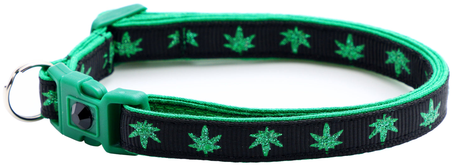 Marijuana Leaves Breakaway Cat Collar - Pugs2Persians - Little Red General Store