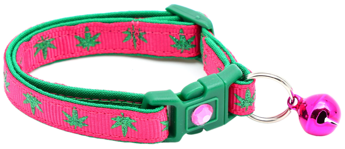 Marijuana Leaves Breakaway Cat Collar - Pugs2Persians - Little Red General Store