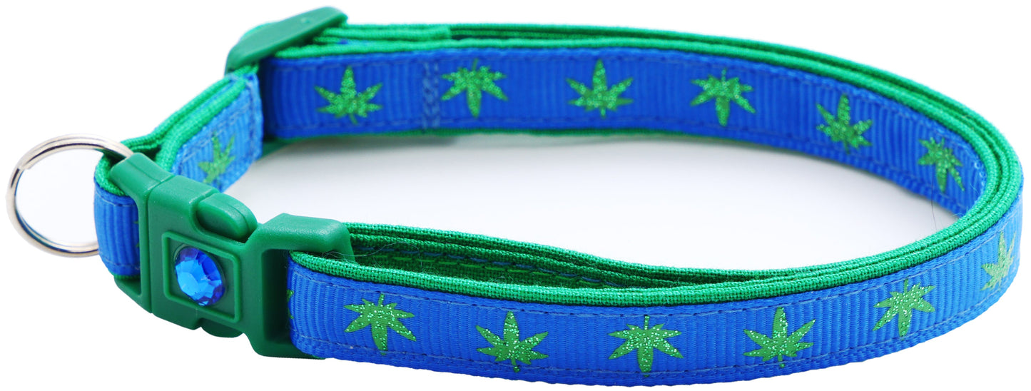 Marijuana Leaves Breakaway Cat Collar - Pugs2Persians - Little Red General Store