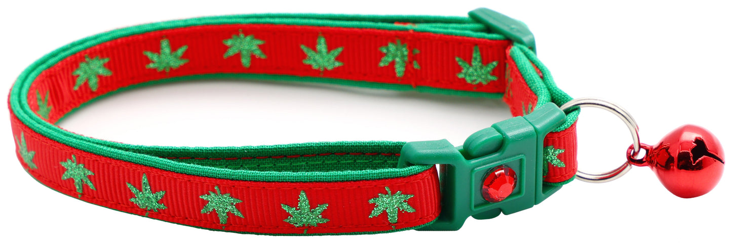 Marijuana Leaves Breakaway Cat Collar - Pugs2Persians - Little Red General Store
