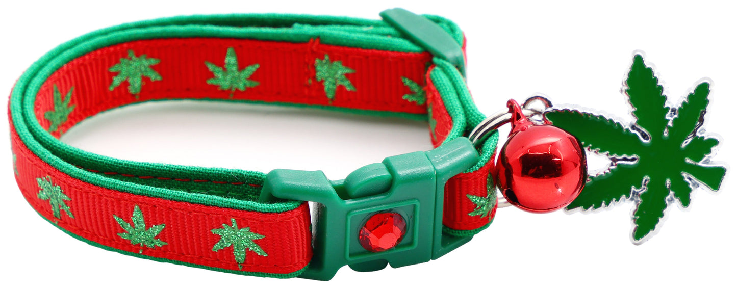 Marijuana Leaves Breakaway Cat Collar - Pugs2Persians - Little Red General Store