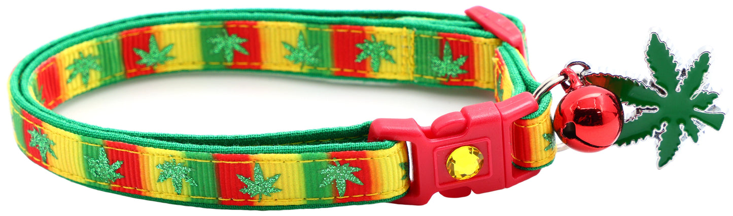 Marijuana Leaves Breakaway Cat Collar - Pugs2Persians - Little Red General Store