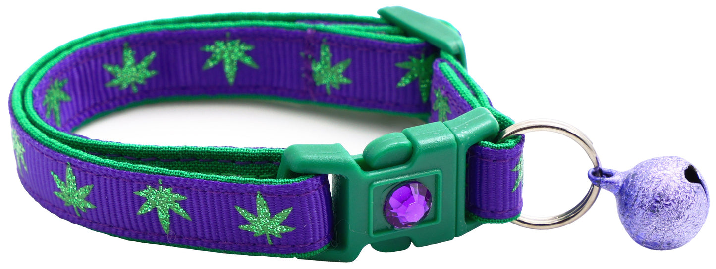 Marijuana Leaves Breakaway Cat Collar - Pugs2Persians - Little Red General Store