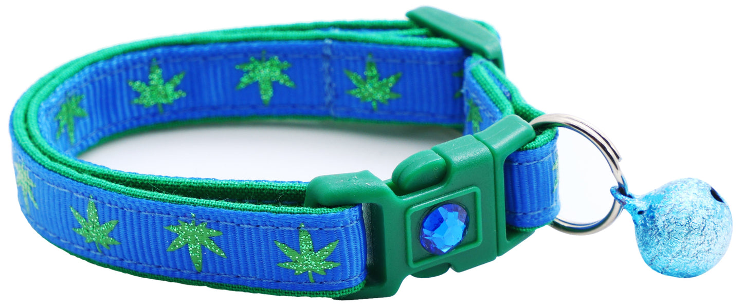 Marijuana Leaves Breakaway Cat Collar - Pugs2Persians - Little Red General Store