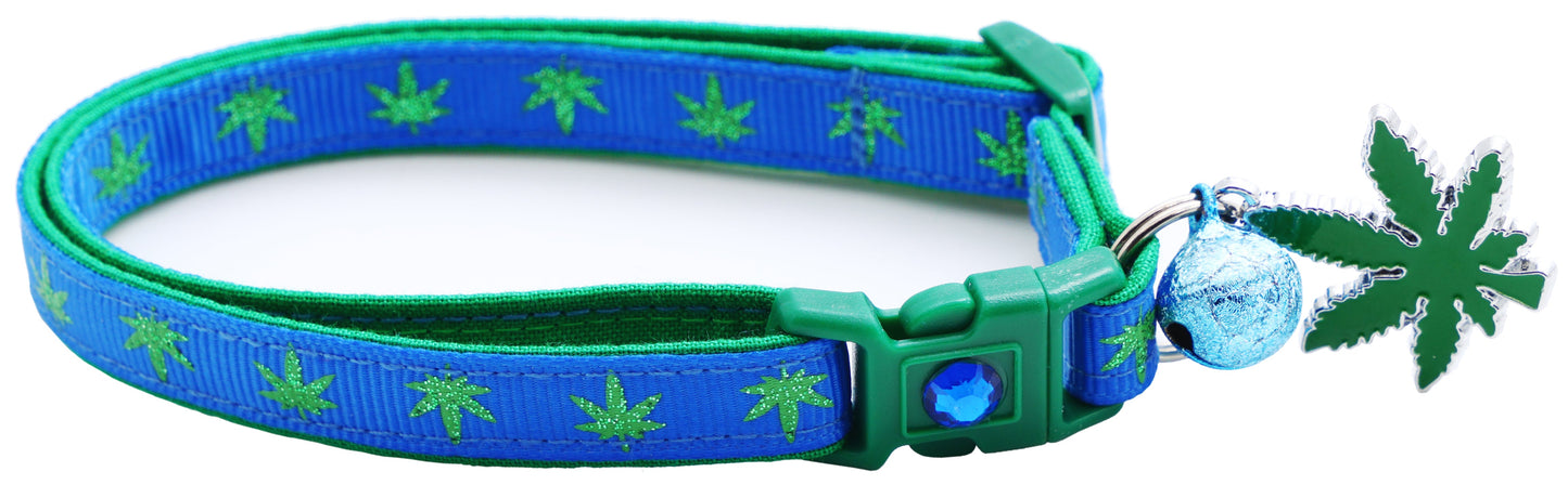 Marijuana Leaves Breakaway Cat Collar - Pugs2Persians - Little Red General Store