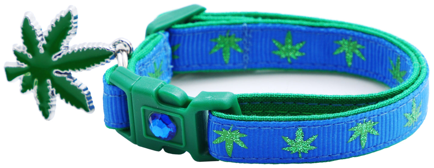 Marijuana Leaves Breakaway Cat Collar - Pugs2Persians - Little Red General Store