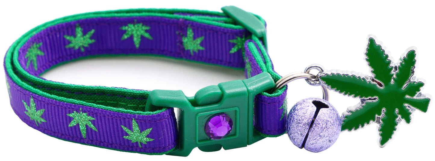 Marijuana Leaves Breakaway Cat Collar - Pugs2Persians - Little Red General Store
