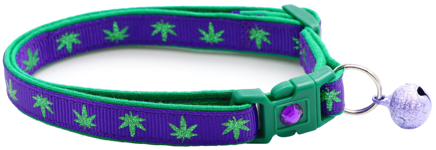 Marijuana Leaves Breakaway Cat Collar - Pugs2Persians - Little Red General Store