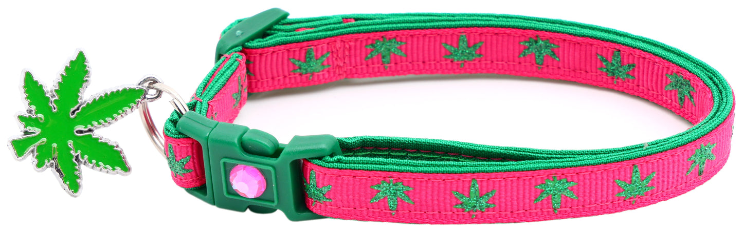 Marijuana Leaves Breakaway Cat Collar - Pugs2Persians - Little Red General Store