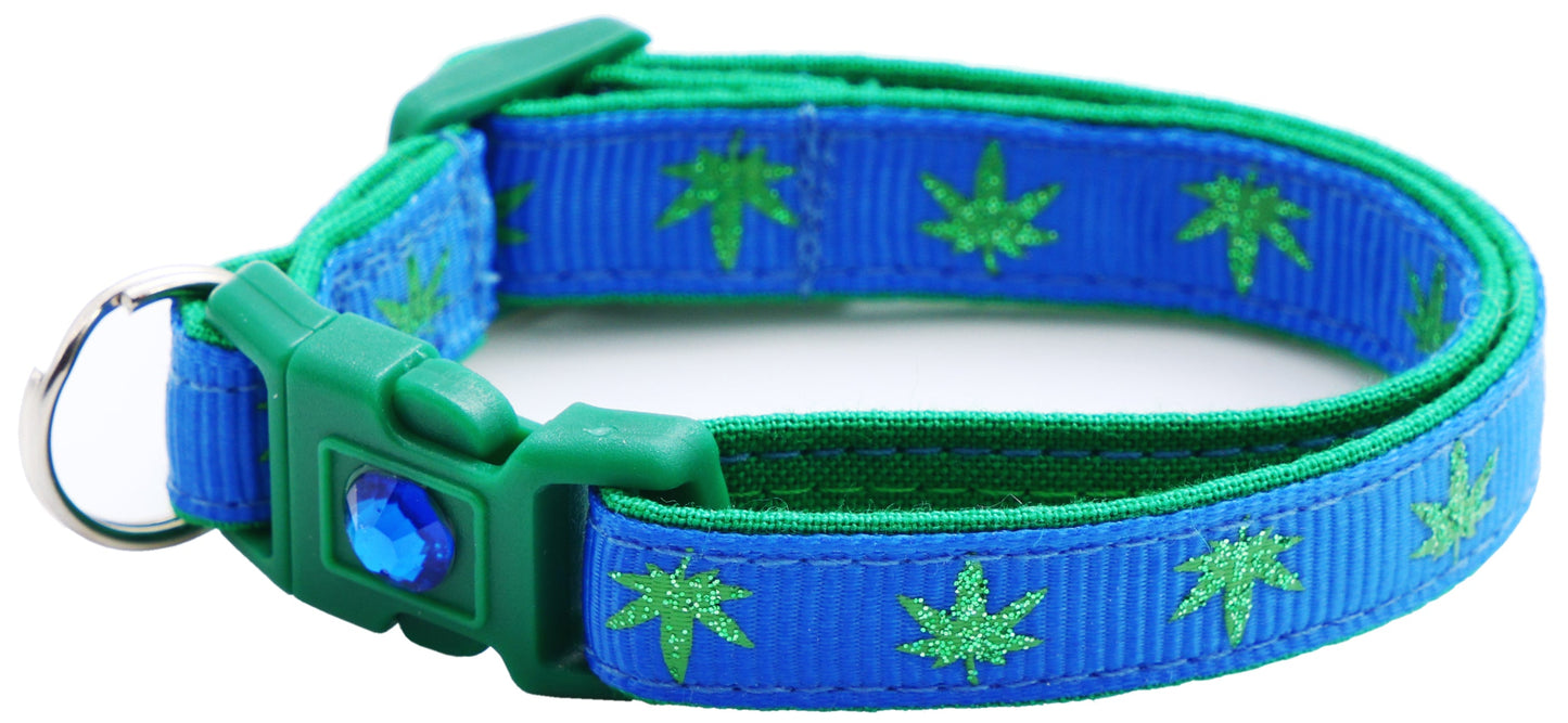 Marijuana Leaves Breakaway Cat Collar - Pugs2Persians - Little Red General Store