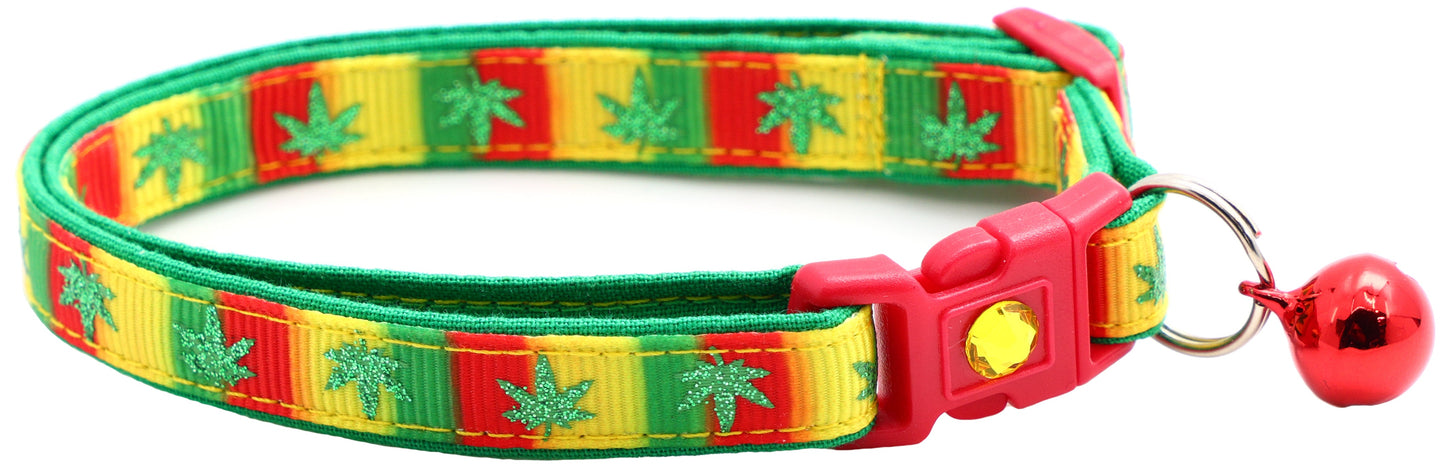 Marijuana Leaves Breakaway Cat Collar - Pugs2Persians - Little Red General Store