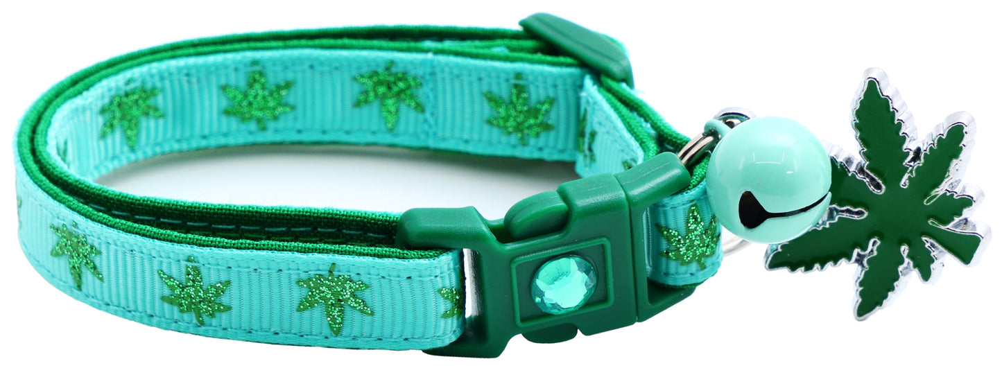 Marijuana Leaves Breakaway Cat Collar - Pugs2Persians - Little Red General Store