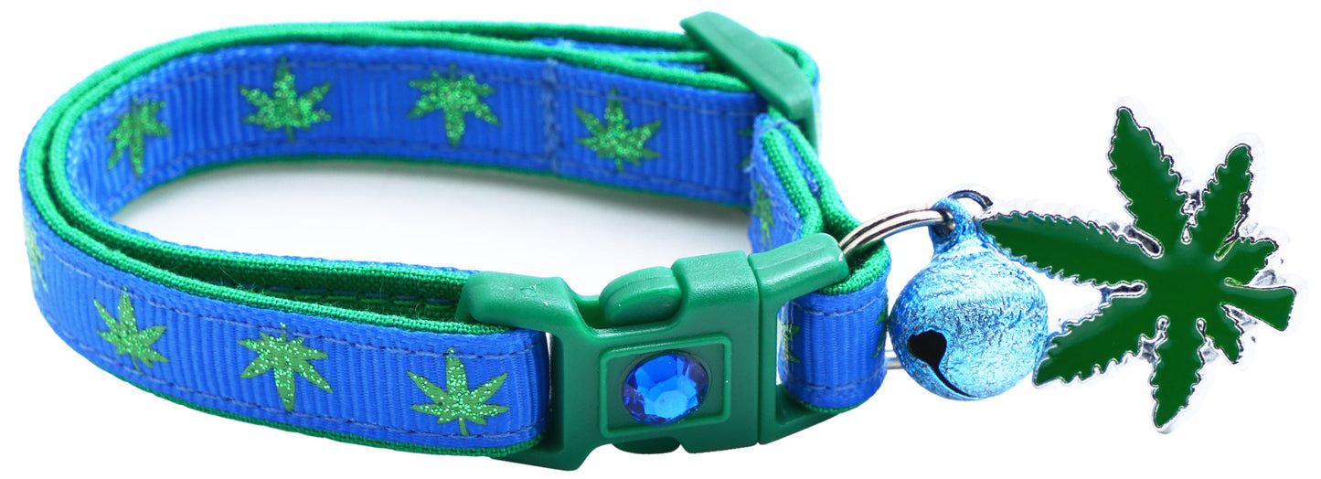 Marijuana Leaves Breakaway Cat Collar - Pugs2Persians - Little Red General Store