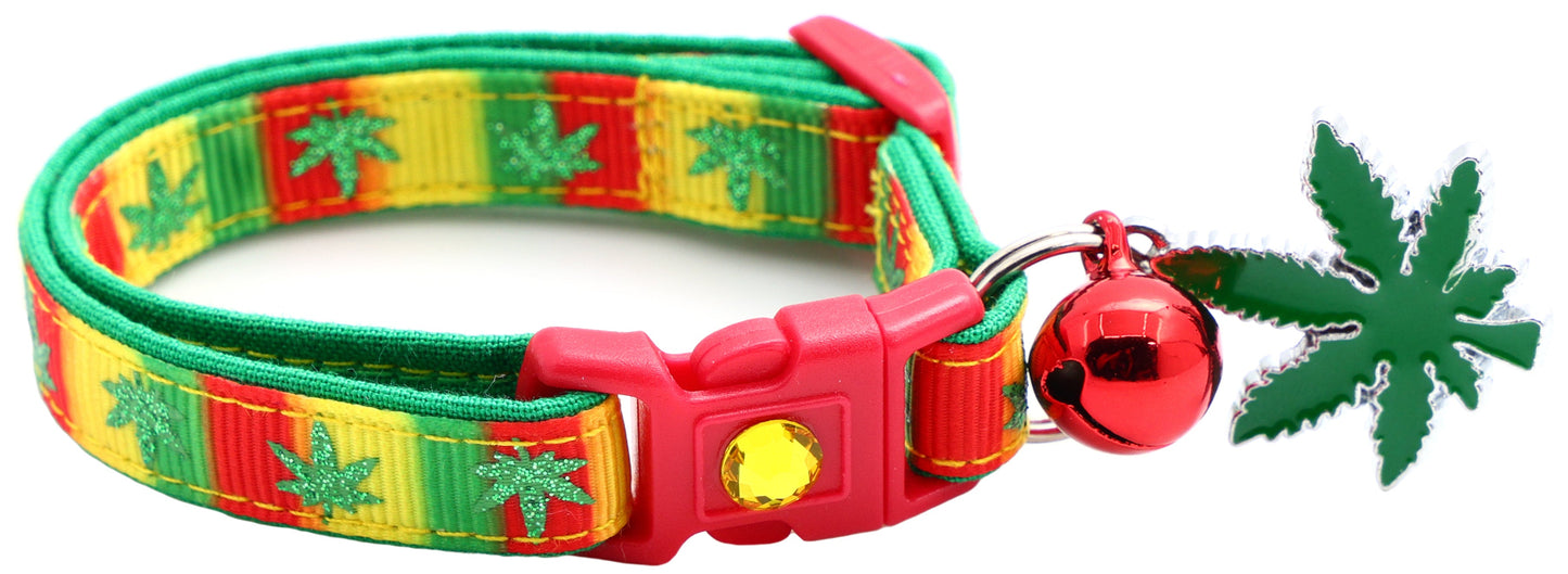 Marijuana Leaves Breakaway Cat Collar - Pugs2Persians - Little Red General Store