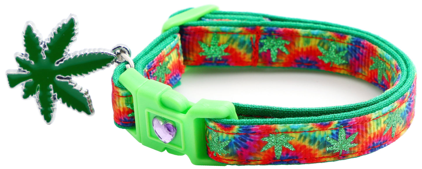Marijuana Leaves Breakaway Cat Collar - Pugs2Persians - Little Red General Store