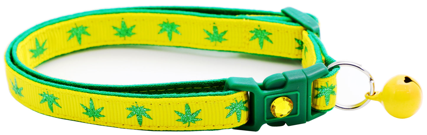 Marijuana Leaves Breakaway Cat Collar - Pugs2Persians - Little Red General Store
