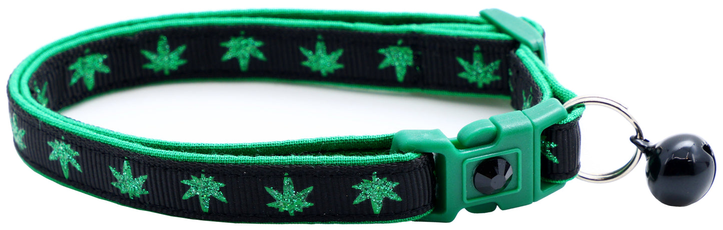 Marijuana Leaves Breakaway Cat Collar - Pugs2Persians - Little Red General Store