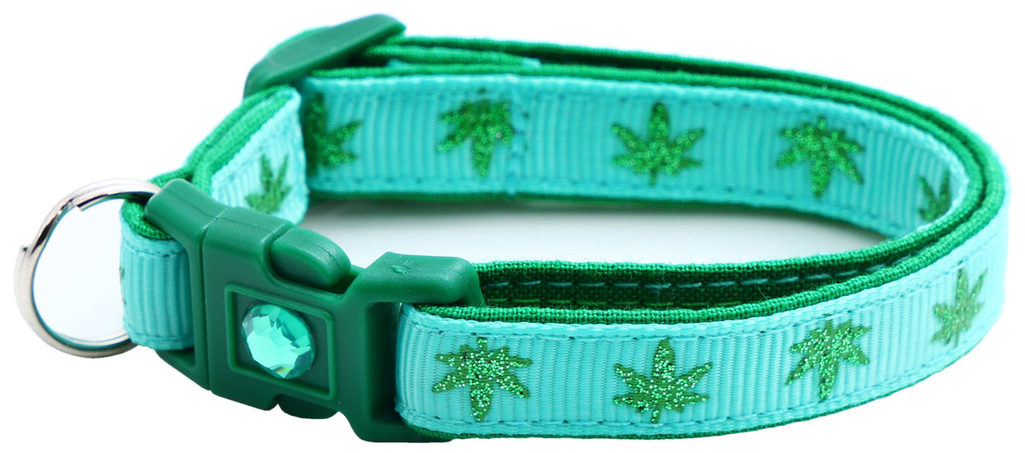 Marijuana Leaves Breakaway Cat Collar - Pugs2Persians - Little Red General Store