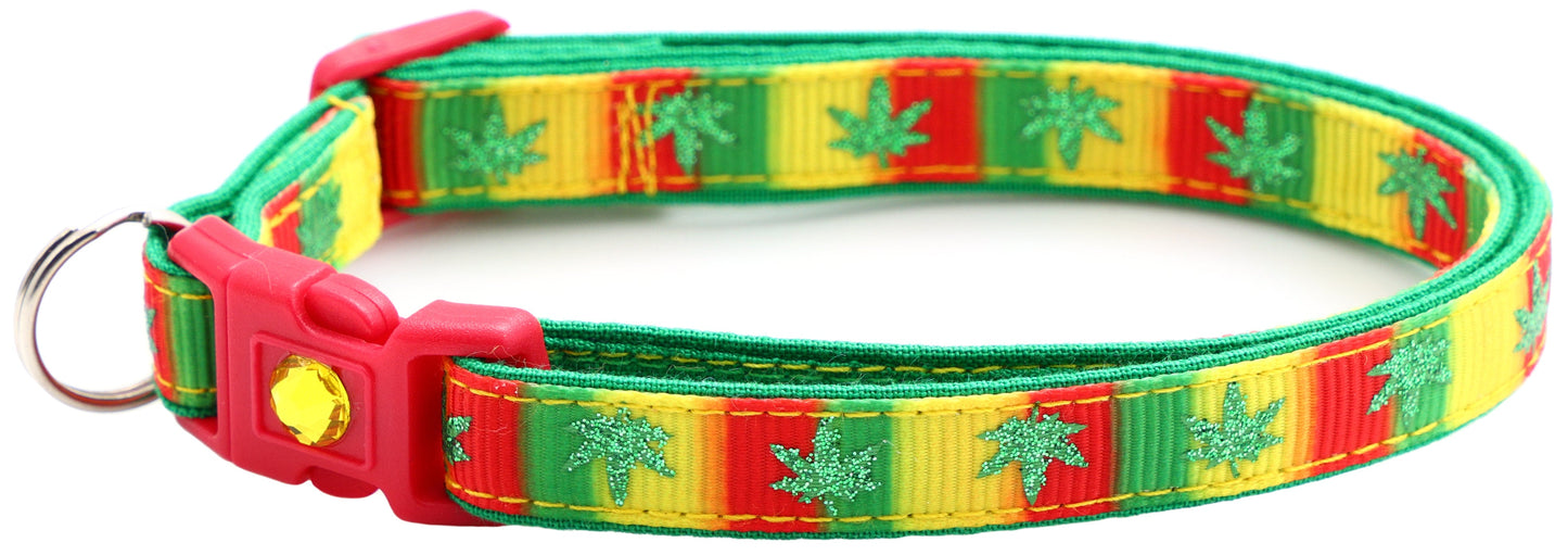 Marijuana Leaves Breakaway Cat Collar - Pugs2Persians - Little Red General Store