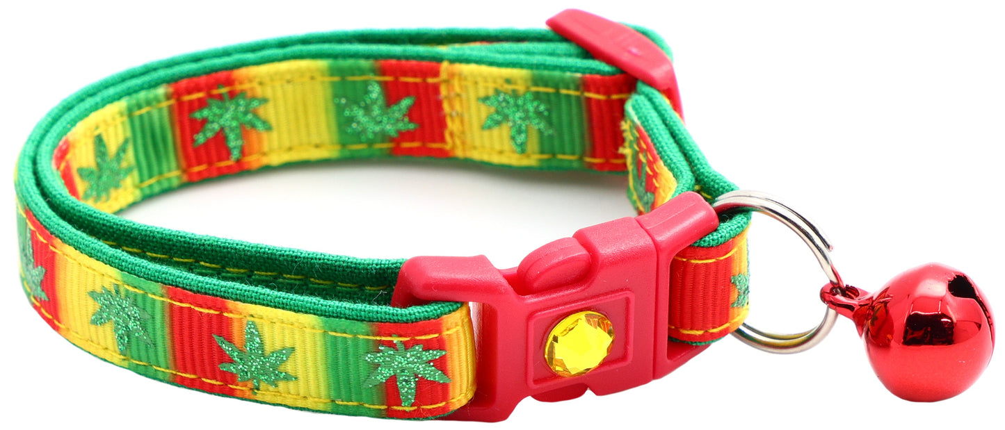 Marijuana Leaves Breakaway Cat Collar - Pugs2Persians - Little Red General Store