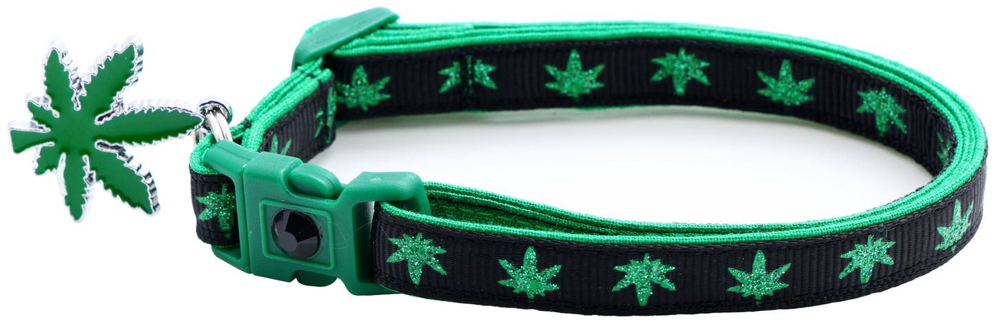 Marijuana Leaves Breakaway Cat Collar - Pugs2Persians - Little Red General Store