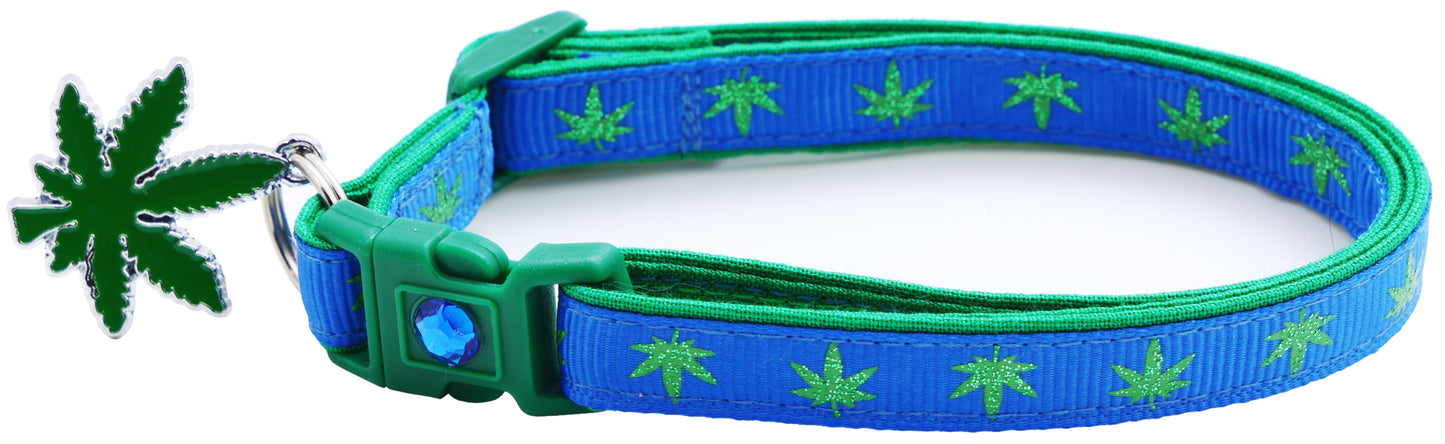 Marijuana Leaves Breakaway Cat Collar - Pugs2Persians - Little Red General Store