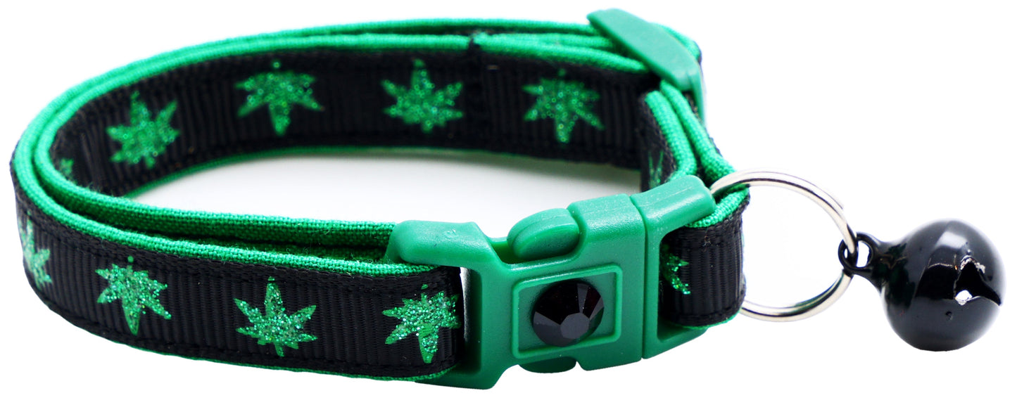 Marijuana Leaves Breakaway Cat Collar - Pugs2Persians - Little Red General Store
