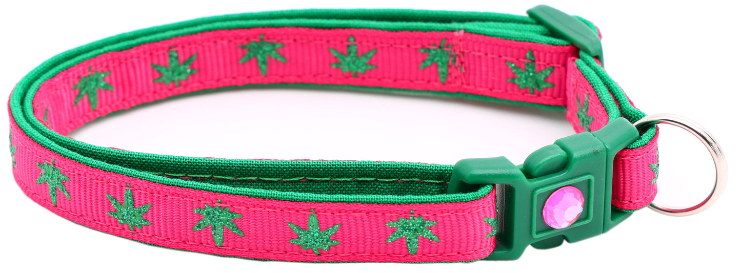 Marijuana Leaves Breakaway Cat Collar - Pugs2Persians - Little Red General Store