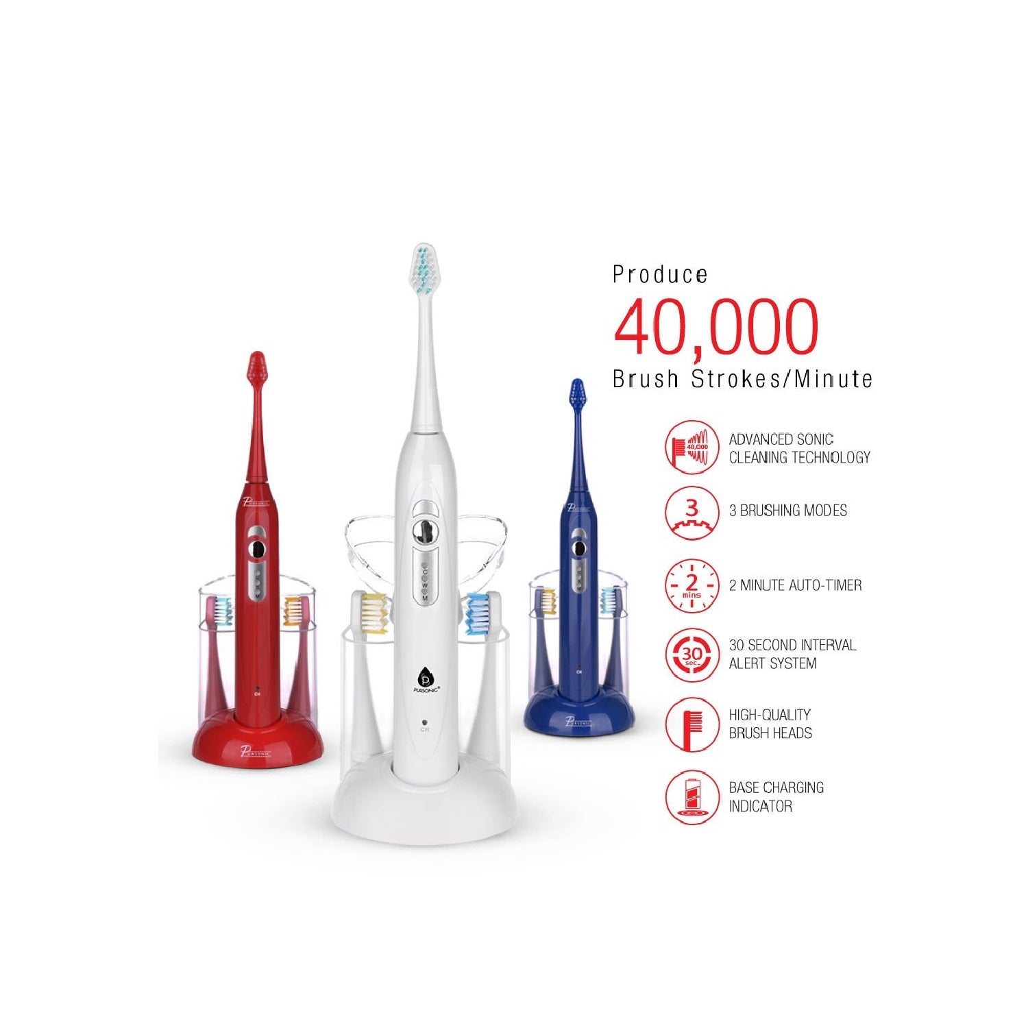 SPM Electric movement Rechargeable Electric Toothbrush - Pursonic - Little Red General Store