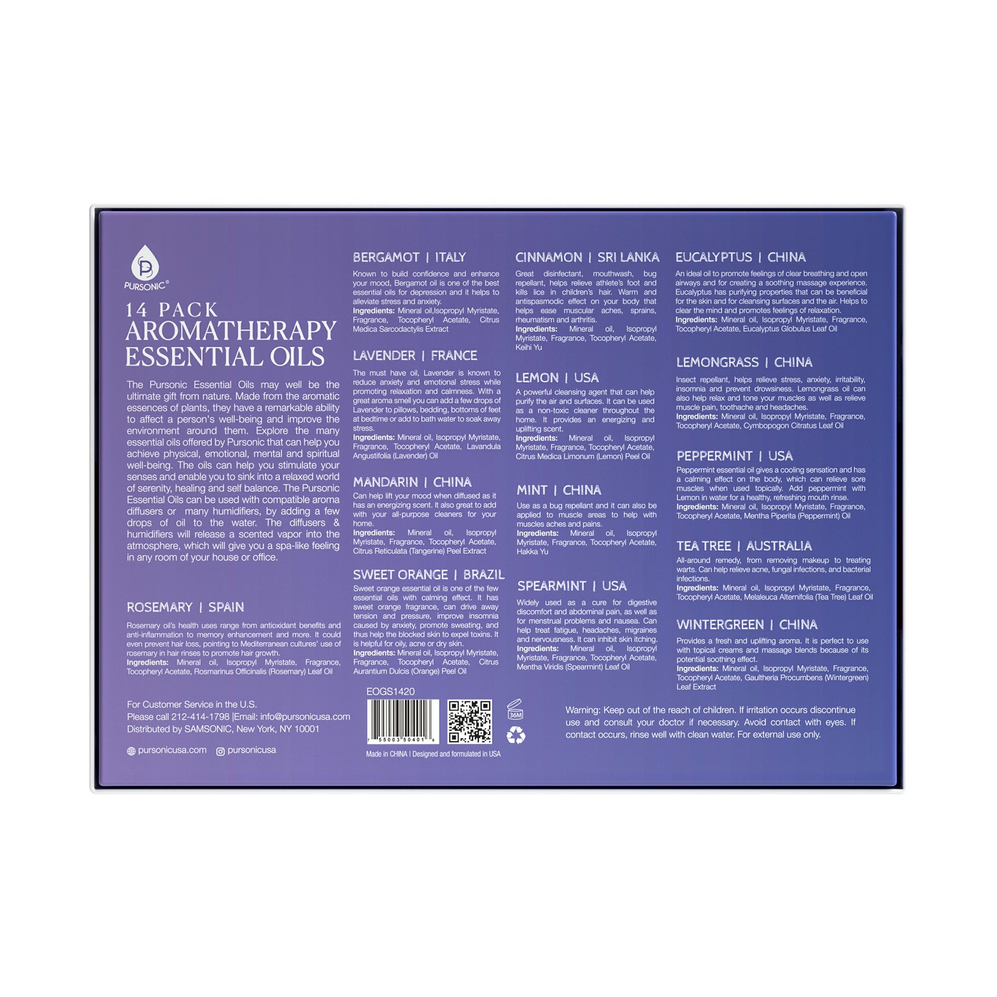 14 Pack Aromatherapy Essential Oil Gift Set - Pursonic - Little Red General Store