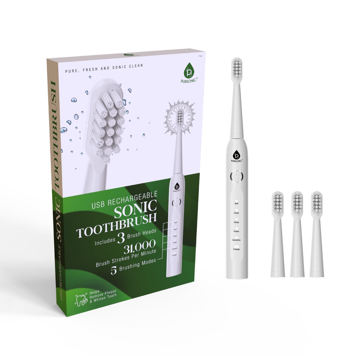 USB Rechargeable Electric Toothbrush - Pursonic - Little Red General Store