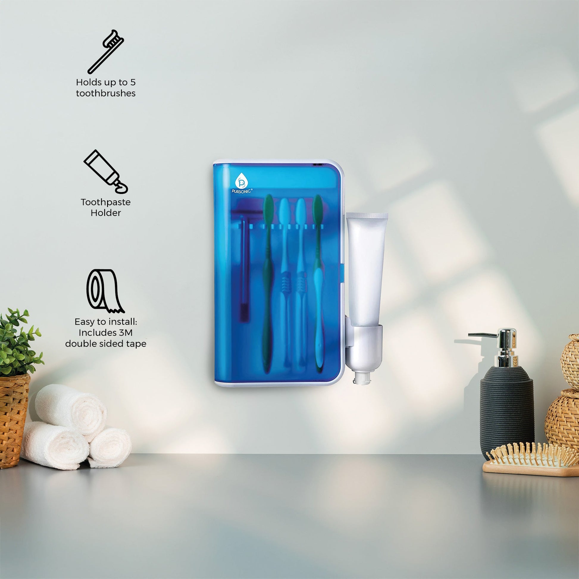 UV Family Toothbrush Sanitizer with AC Adapter - Pursonic - Little Red General Store