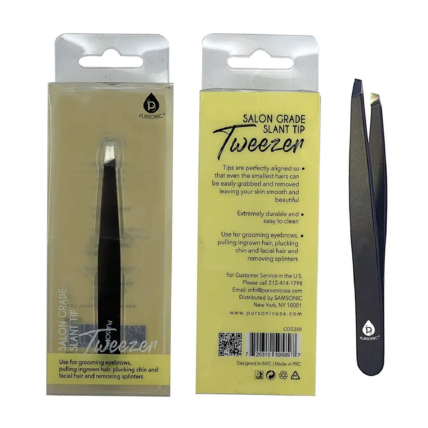 Salon Grade Slant Tip Tweezer - Pursonic - Little Red General Store