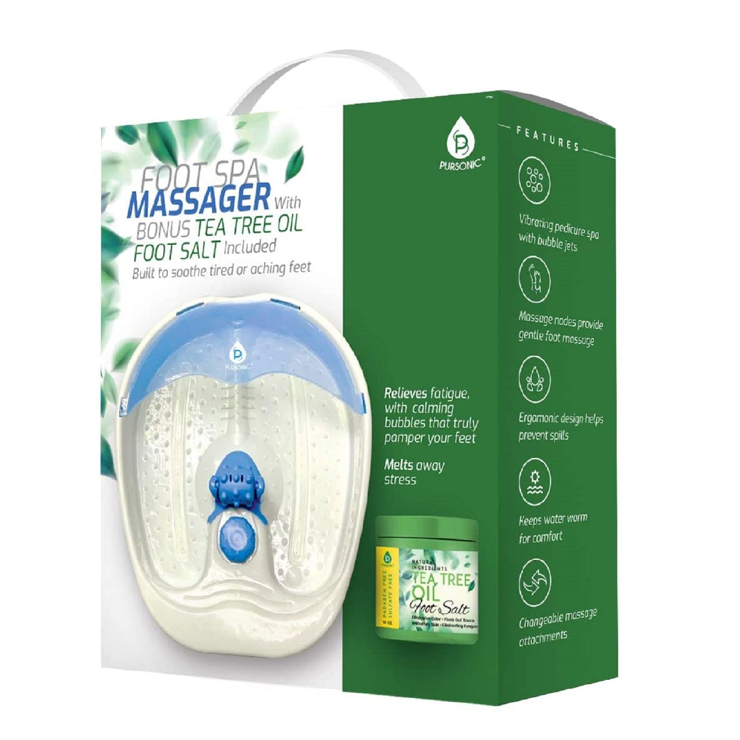 Foot Spa Massager with Tea Tree Oil Foot Salt Scrub (Warming Function) - Pursonic - Little Red General Store