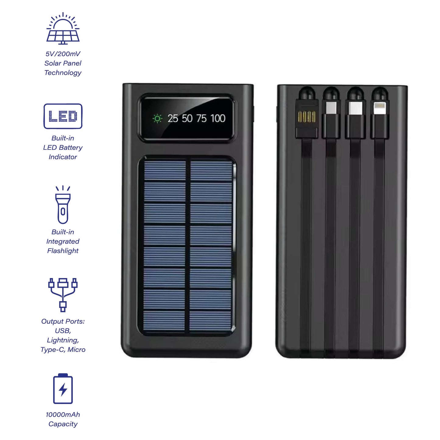 LED Portable Solarsync Power Bank – PoLED Portable Solarsync Power Bank – Power Anytime, Anywherewer Anytime, Anywhere - Pursonic - Little Red General Store