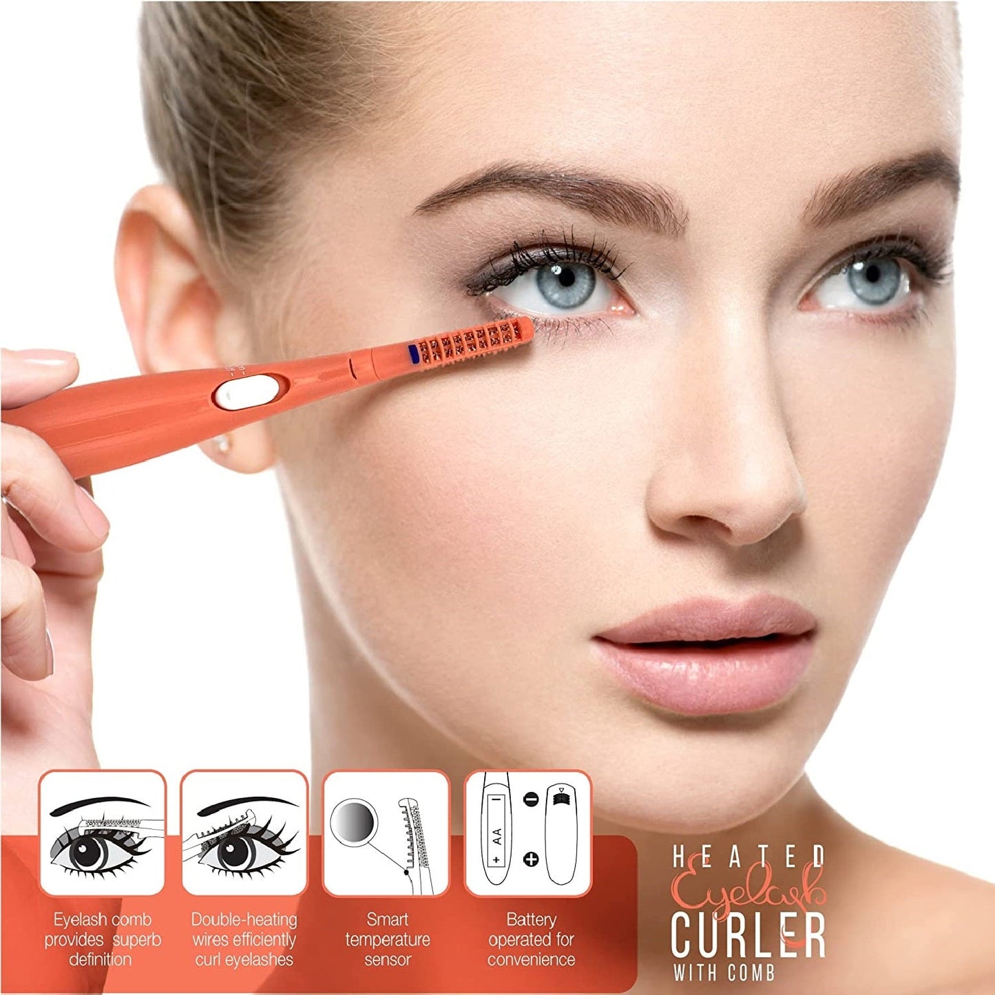 Heated Eyelash Curler With Comb, Provides Long Lasting Curl In Seconds - Pursonic - Little Red General Store