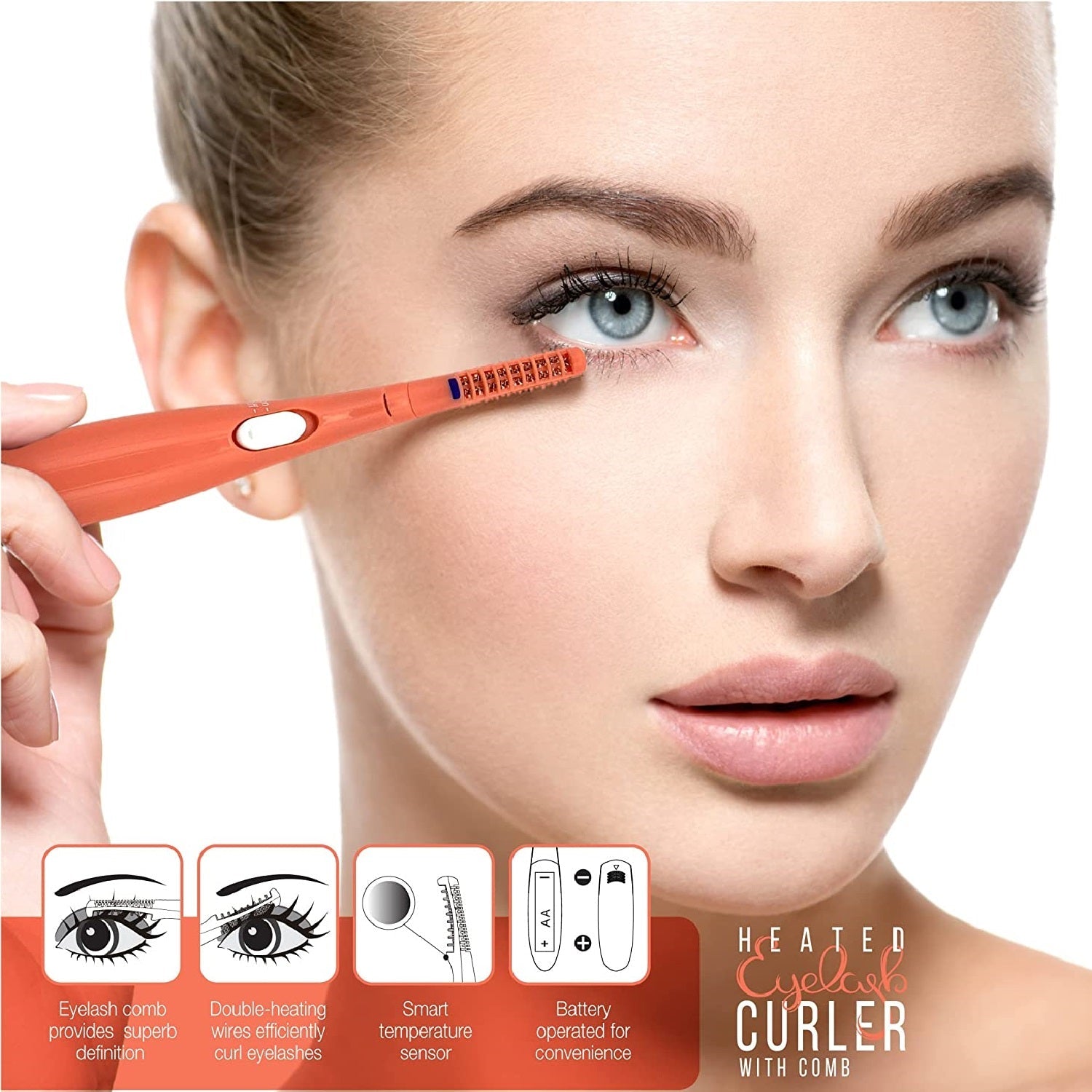 Heated Eyelash Curler With Comb, Provides Long Lasting Curl In Seconds - Pursonic - Little Red General Store