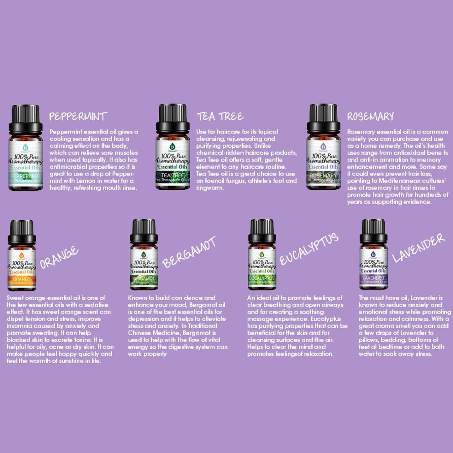 14 Pack of 100% Pure Essential Aromatherapy Oils - Pursonic - Little Red General Store