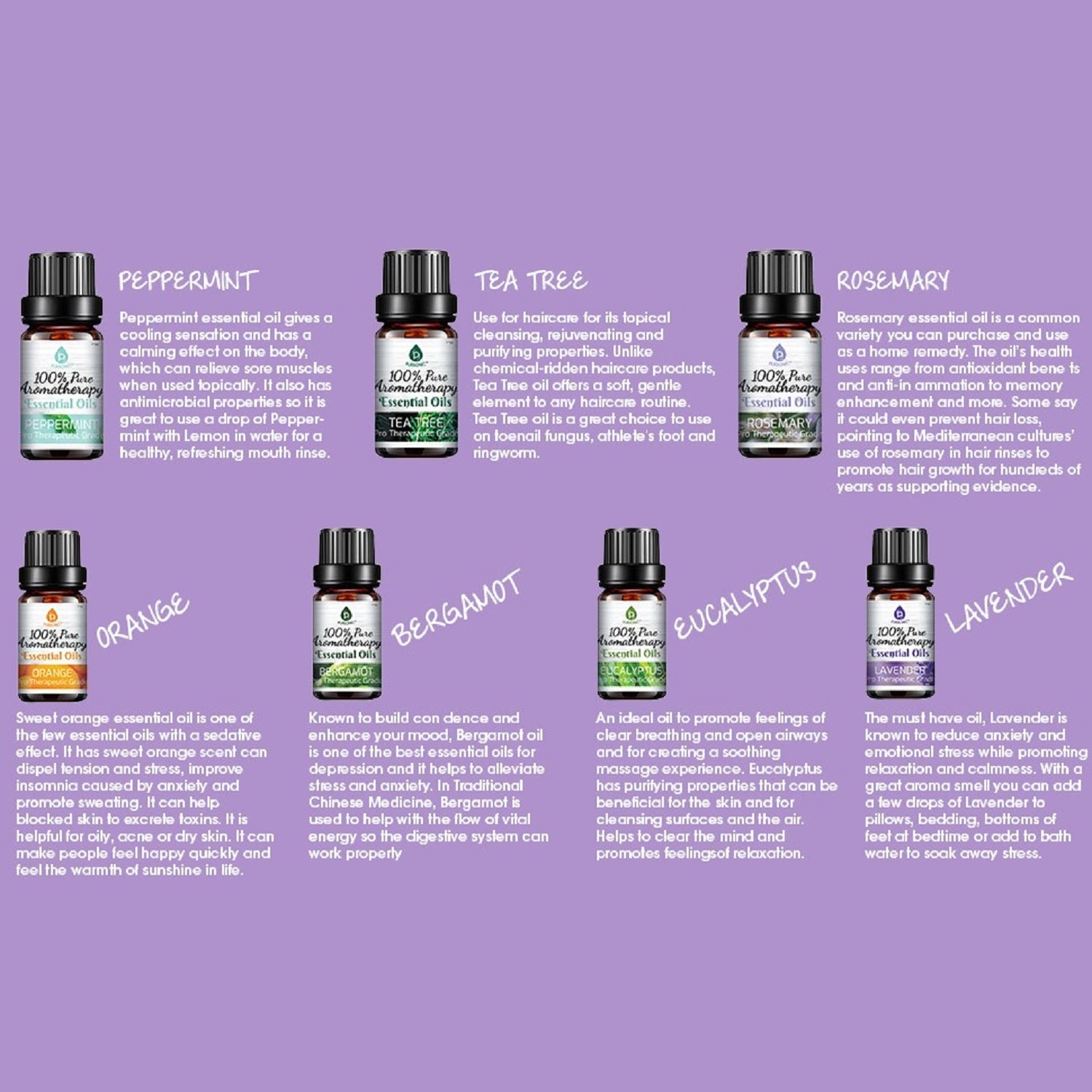 14 Pack of 100% Pure Essential Aromatherapy Oils - Pursonic - Little Red General Store