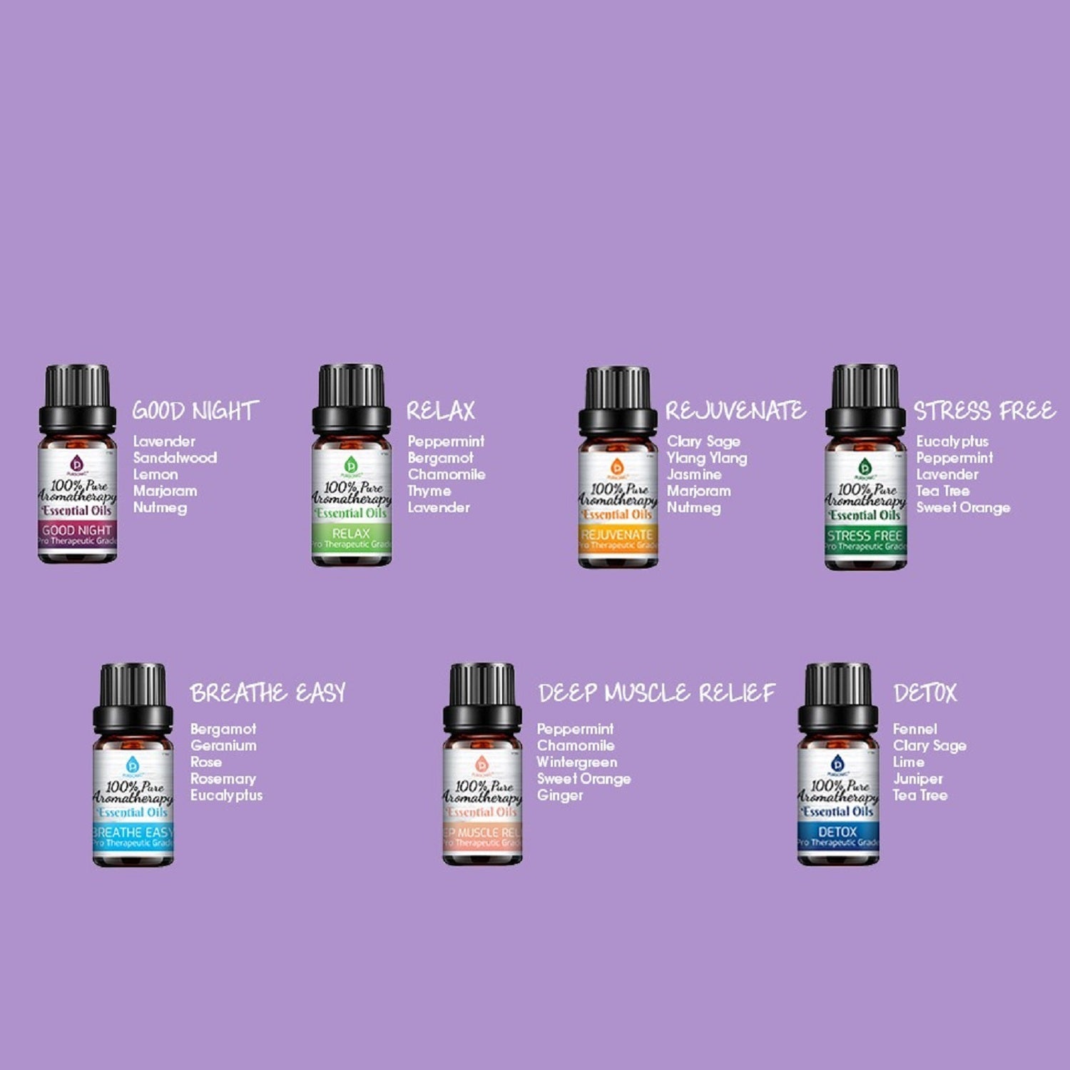 14 Pack of 100% Pure Essential Aromatherapy Oils - Pursonic - Little Red General Store