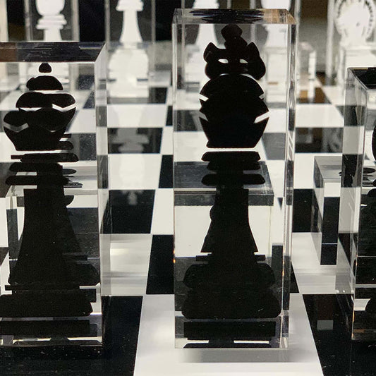 Infinity Lucite 17 - Inch Lucite Chess Set - Pursonic - Little Red General Store