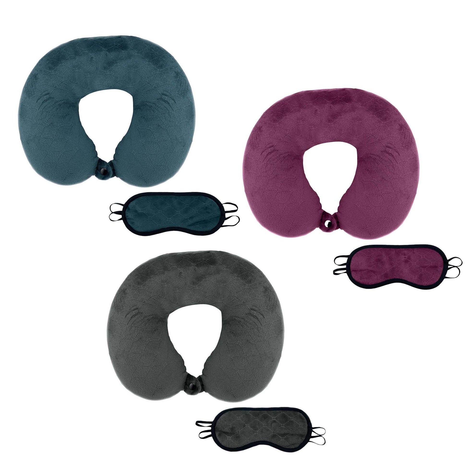 3 Memory Foam Travel Pillows with Sleep Masks by Pursonic - Pursonic - Little Red General Store