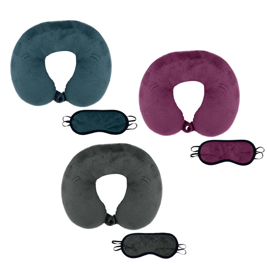 3 Memory Foam Travel Pillows with Sleep Masks by Pursonic - Pursonic - Little Red General Store