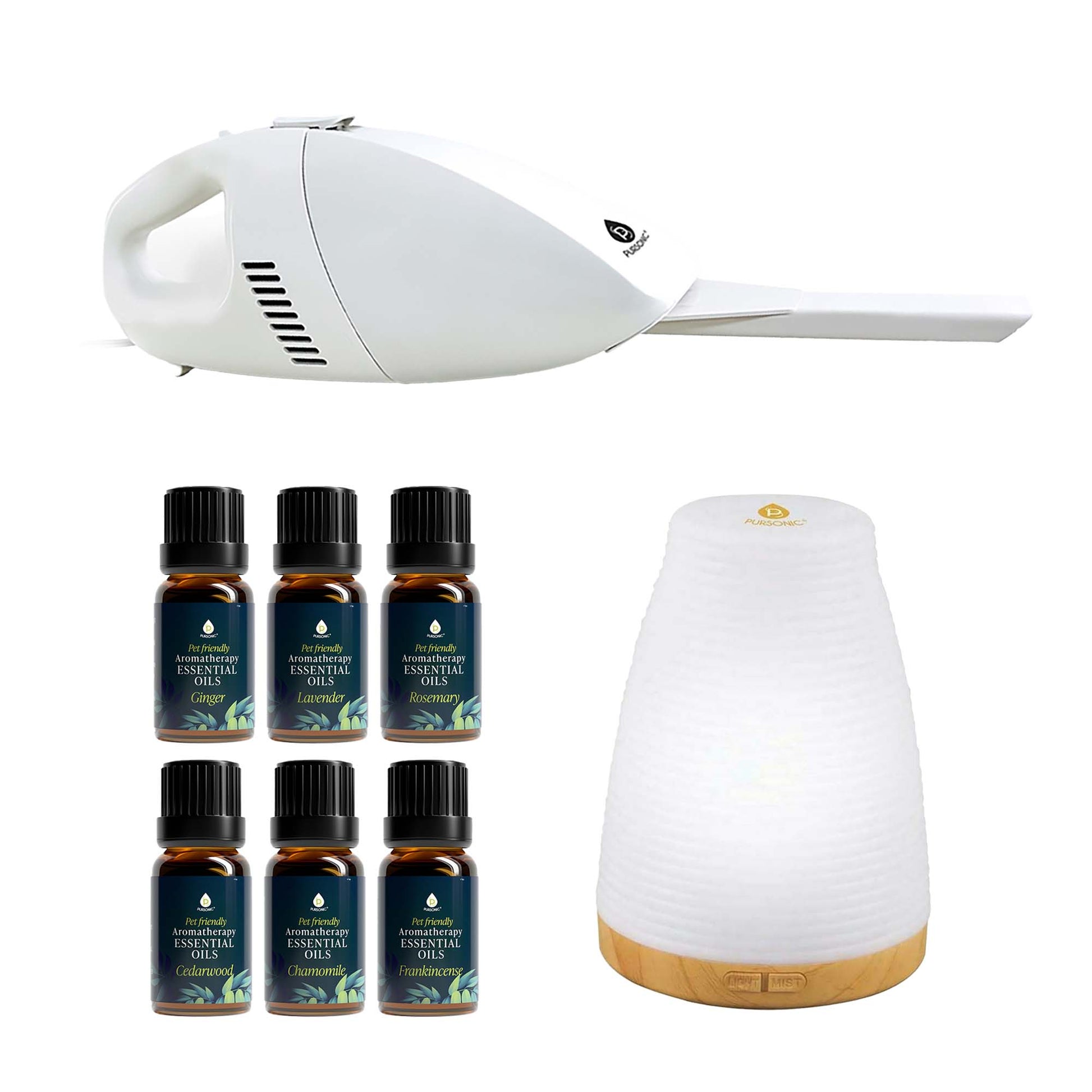 Pursonic Pet & Chill Essentials: Pet - Friendly Oils, USB Diffuser & Car Vacuum - Pursonic - Little Red General Store