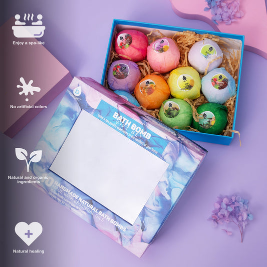 10 Pcs of Handmade, Natural and Organic Bath Bombs - Pursonic - Little Red General Store