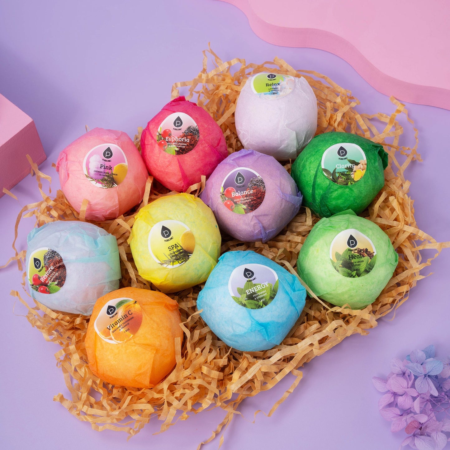 10 Pcs of Handmade, Natural and Organic Bath Bombs - Pursonic - Little Red General Store