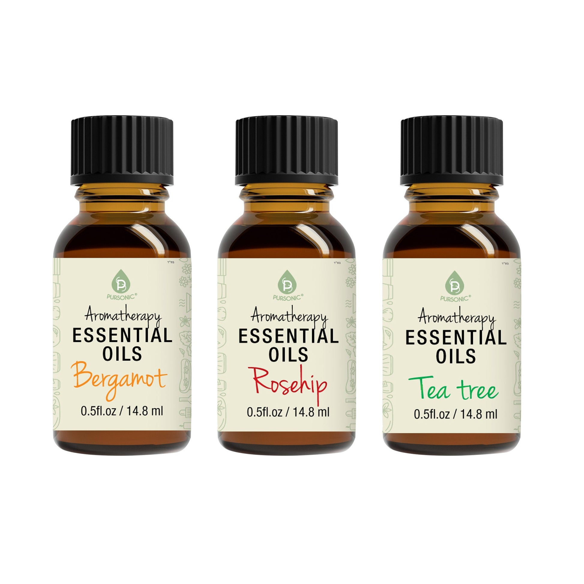 Aromatherapy Essential Oils (Bergamot, Rosehip, Tea Tree) - Pursonic - Little Red General Store