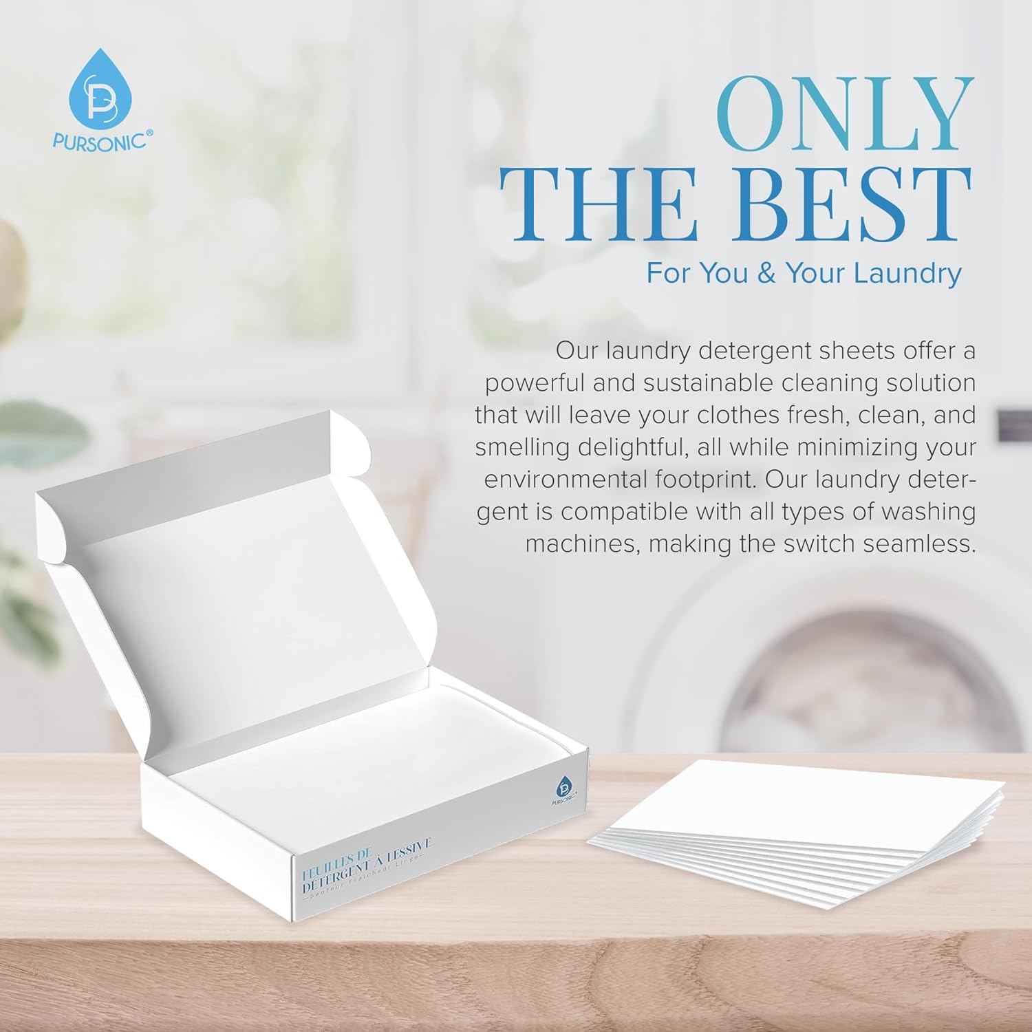 Natural Laundry Detergent Sheets ,Eco Friendly– Fresh Linen Scent - Pursonic - Little Red General Store