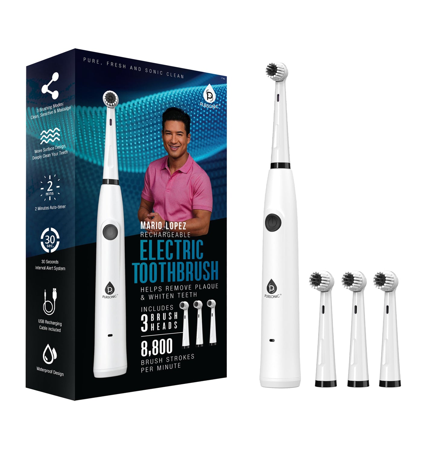 Mario Lopez USB Rechargeable Electric Toothbrush - Pursonic - Little Red General Store