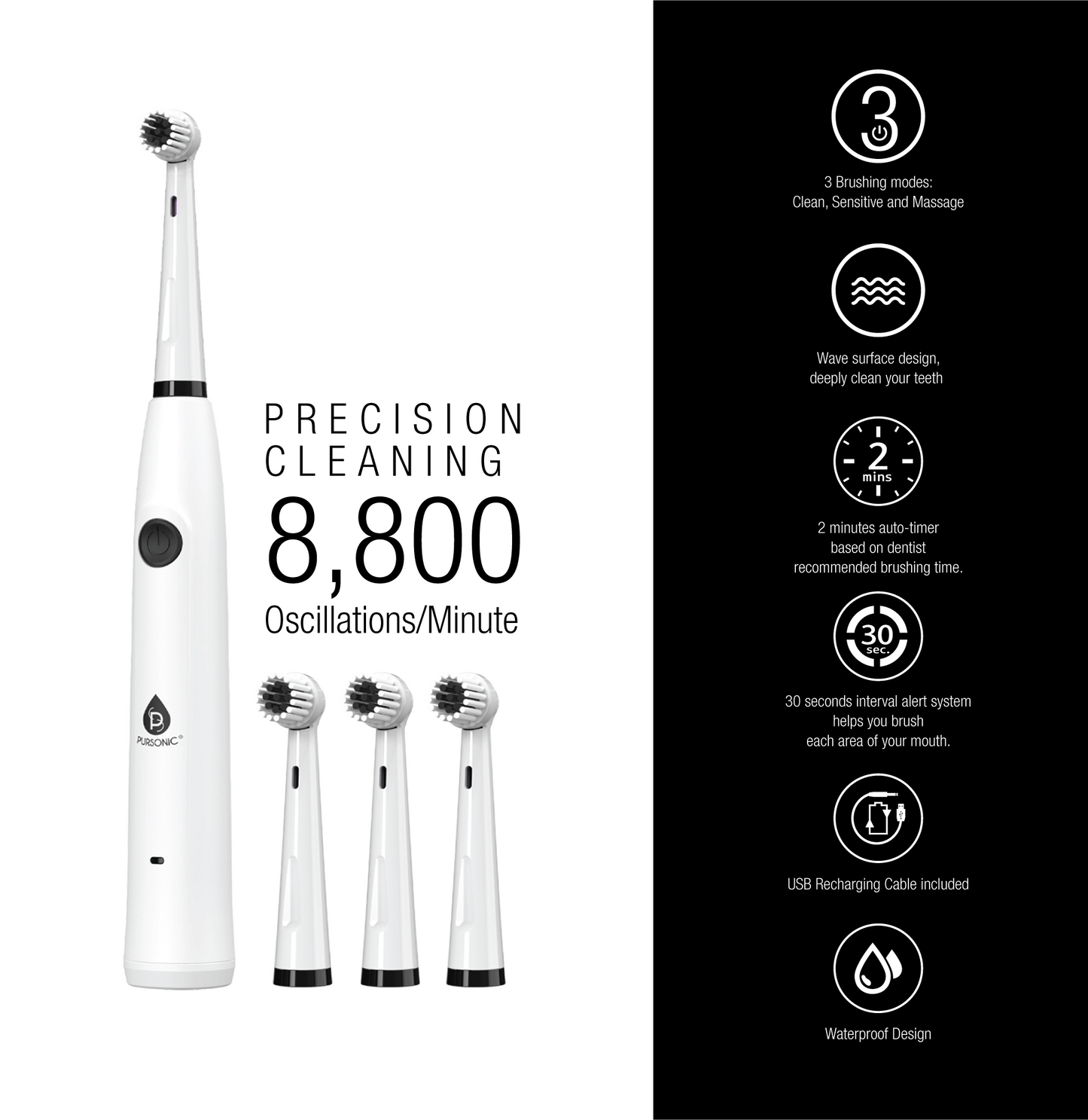 Mario Lopez USB Rechargeable Electric Toothbrush - Pursonic - Little Red General Store